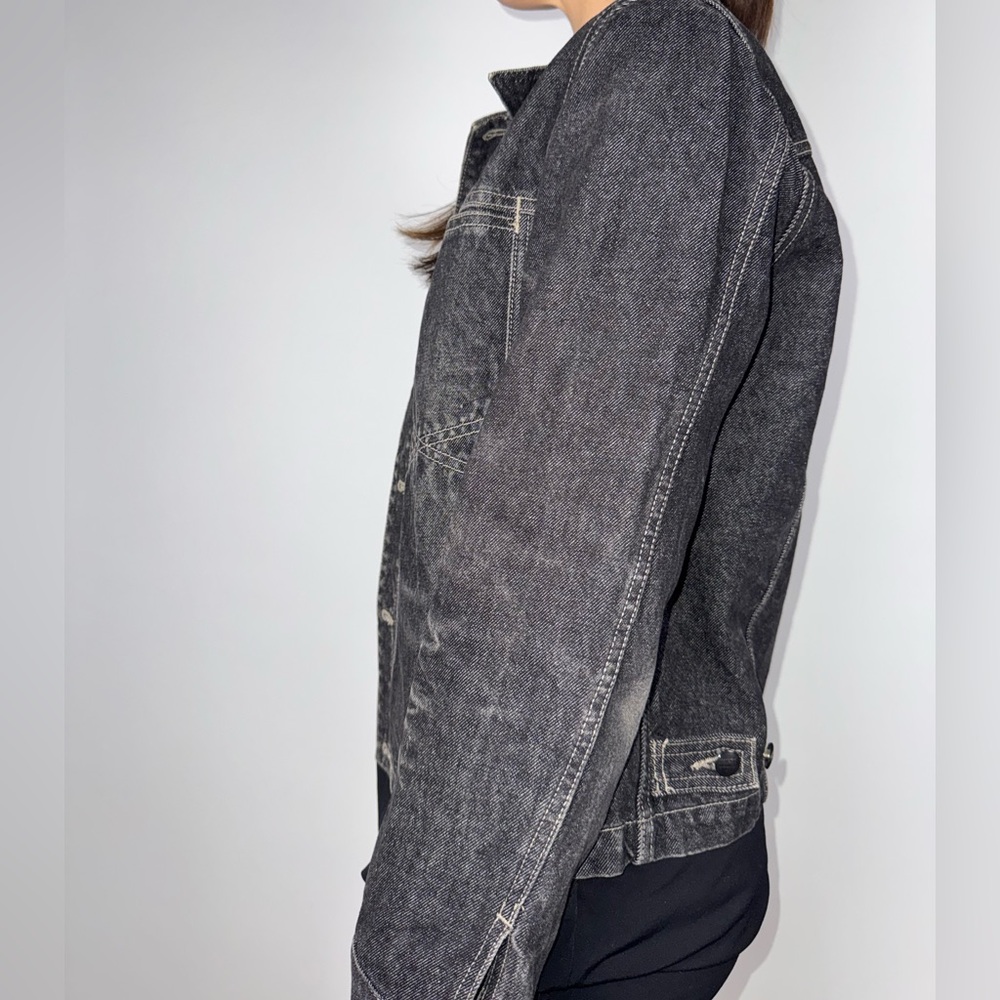 Marithe François Gerbaud Y2K Dark Denim Jacket Medium Vintage - Picture 5 of 9